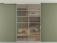 Перегородка Формато вдоль стены на потолок 2 створки с синхронным механизмом