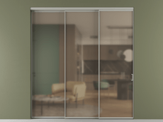 Перегородка Формато внутри проёма 3 створки с синхронным механизмом