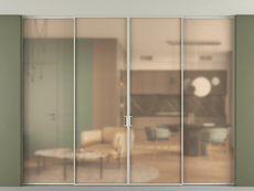 Перегородка Formato внутри проёма скрытое крепление в потолок 4 створки