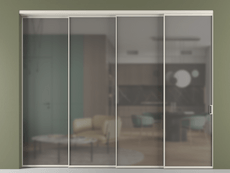 Перегородка Формато внутри проёма 4 створки с синхронным механизмом