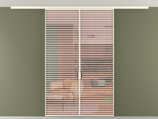 Перегородка Формато вдоль стены на потолок 2 створки