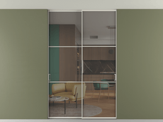 Перегородка Формато внутри проёма скрытое крепление в потолок 2 створки