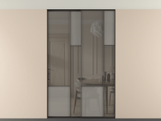 Перегородка Мозаик внутри проёма скрытое крепление в потолок 2 створки