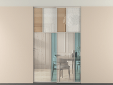 Перегородка Мозаик внутри проёма скрытое крепление в потолок 2 створки