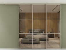 Перегородка Формато вдоль стены на потолок 3 створки с синхронным механизмом