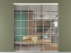 Перегородка Формато внутри проёма 3 створки с синхронным механизмом