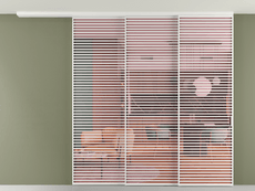 Перегородка Формато вдоль стены на потолок 3 створки с синхронным механизмом