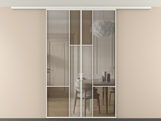 Перегородка Mosaic вдоль стены на потолок 2 створки