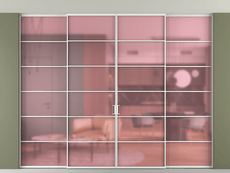 Перегородка Формато внутри проёма скрытое крепление в потолок 4 створки