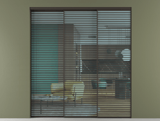 Перегородка Формато внутри проёма 3 створки с синхронным механизмом