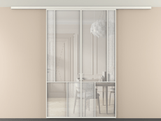 Перегородка Mosaic вдоль стены на потолок 2 створки