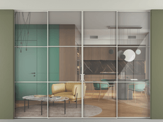 Перегородка Формато внутри проёма скрытое крепление в потолок 4 створки