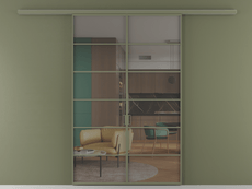 Перегородка Формато вдоль стены 2 створки