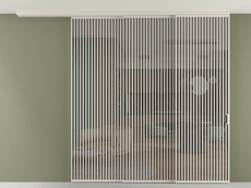 Перегородка Formato вдоль стены на потолок 3 створки с синхронным механизмом