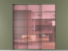 Перегородка Formato внутри проёма 3 створки с синхронным механизмом