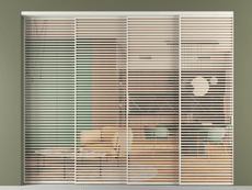 Перегородка Formato внутри проёма 4 створки с синхронным механизмом