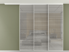 Перегородка Формато вдоль стены на потолок 3 створки с синхронным механизмом