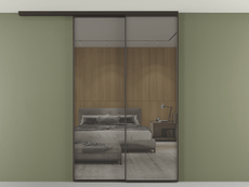 Перегородка Формато вдоль стены на потолок 2 створки с синхронным механизмом