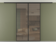 Перегородка Формато вдоль стены на потолок 2 створки