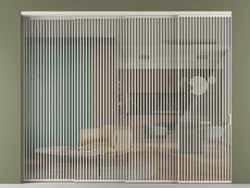 Перегородка Formato внутри проёма 4 створки с синхронным механизмом