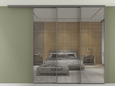 Перегородка Формато вдоль стены на потолок 3 створки с синхронным механизмом