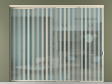 Перегородка Formato внутри проёма 4 створки с синхронным механизмом