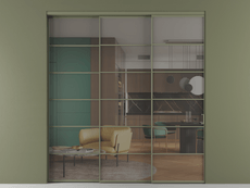 Перегородка Формато внутри проёма 3 створки с синхронным механизмом