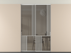 Перегородка Мозаик внутри проёма скрытое крепление в потолок 2 створки