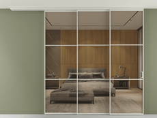 Перегородка Formato вдоль стены на потолок 3 створки с синхронным механизмом