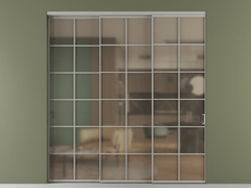 Перегородка Формато внутри проёма 3 створки с синхронным механизмом