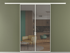 Перегородка Формато вдоль стены 2 створки