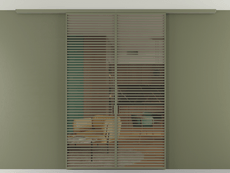 Перегородка Формато вдоль стены на потолок 2 створки