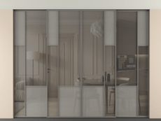 Перегородка Мозаик внутри проёма скрытое крепление в потолок 4 створки