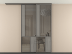 Перегородка Мозаик вдоль стены на потолок 2 створки с синхронным механизмом