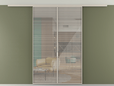 Перегородка Formato вдоль стены на потолок 2 створки