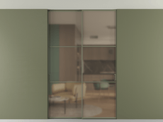 Перегородка Формато внутри проёма скрытое крепление в потолок 2 створки