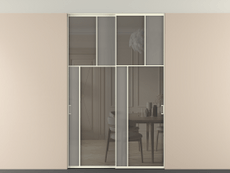 Перегородка Мозаик внутри проёма скрытое крепление в потолок 2 створки