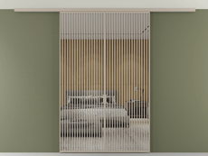 Перегородка Формато вдоль стены на потолок 2 створки