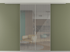 Перегородка Формато вдоль стены на потолок 2 створки