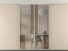 Перегородка Mosaic вдоль стены на потолок 2 створки