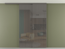 Перегородка Формато вдоль стены на потолок 2 створки с синхронным механизмом