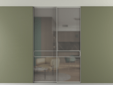 Перегородка Formato внутри проёма скрытое крепление в потолок 2 створки