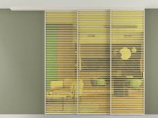 Перегородка Formato вдоль стены на потолок 3 створки с синхронным механизмом