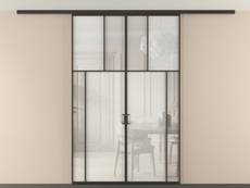 Перегородка Мозаик вдоль стены на потолок 2 створки