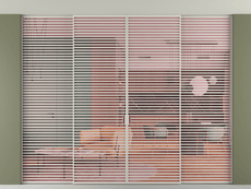 Перегородка Formato внутри проёма скрытое крепление в потолок 4 створки