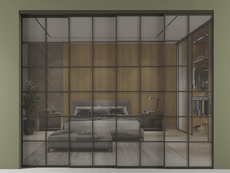 Перегородка Формато внутри проёма 4 створки с синхронным механизмом