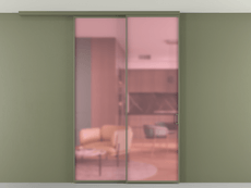 Перегородка Formato вдоль стены на потолок 2 створки с синхронным механизмом