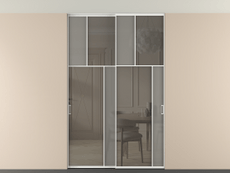 Перегородка Мозаик внутри проёма скрытое крепление в потолок 2 створки