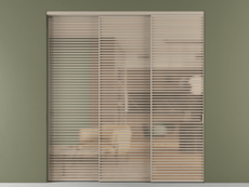 Перегородка Формато внутри проёма 3 створки с синхронным механизмом