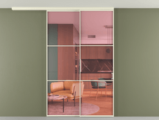 Перегородка Formato вдоль стены на потолок 2 створки с синхронным механизмом